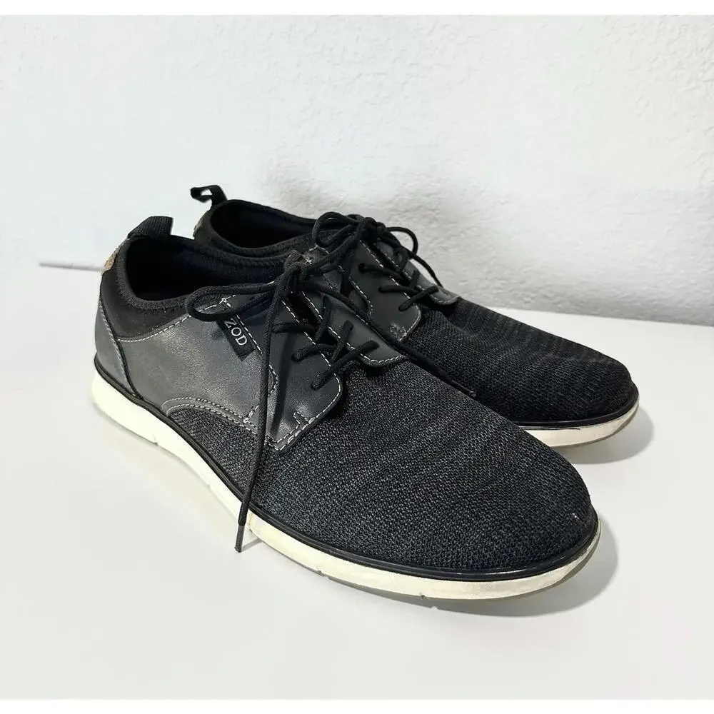 Izod Mens Casual Shoes Drift Oxford Memory Foam Sneaker Breathable Black Size 10